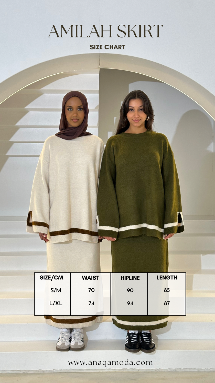 AMILAH KNITTED SKIRT - STONE