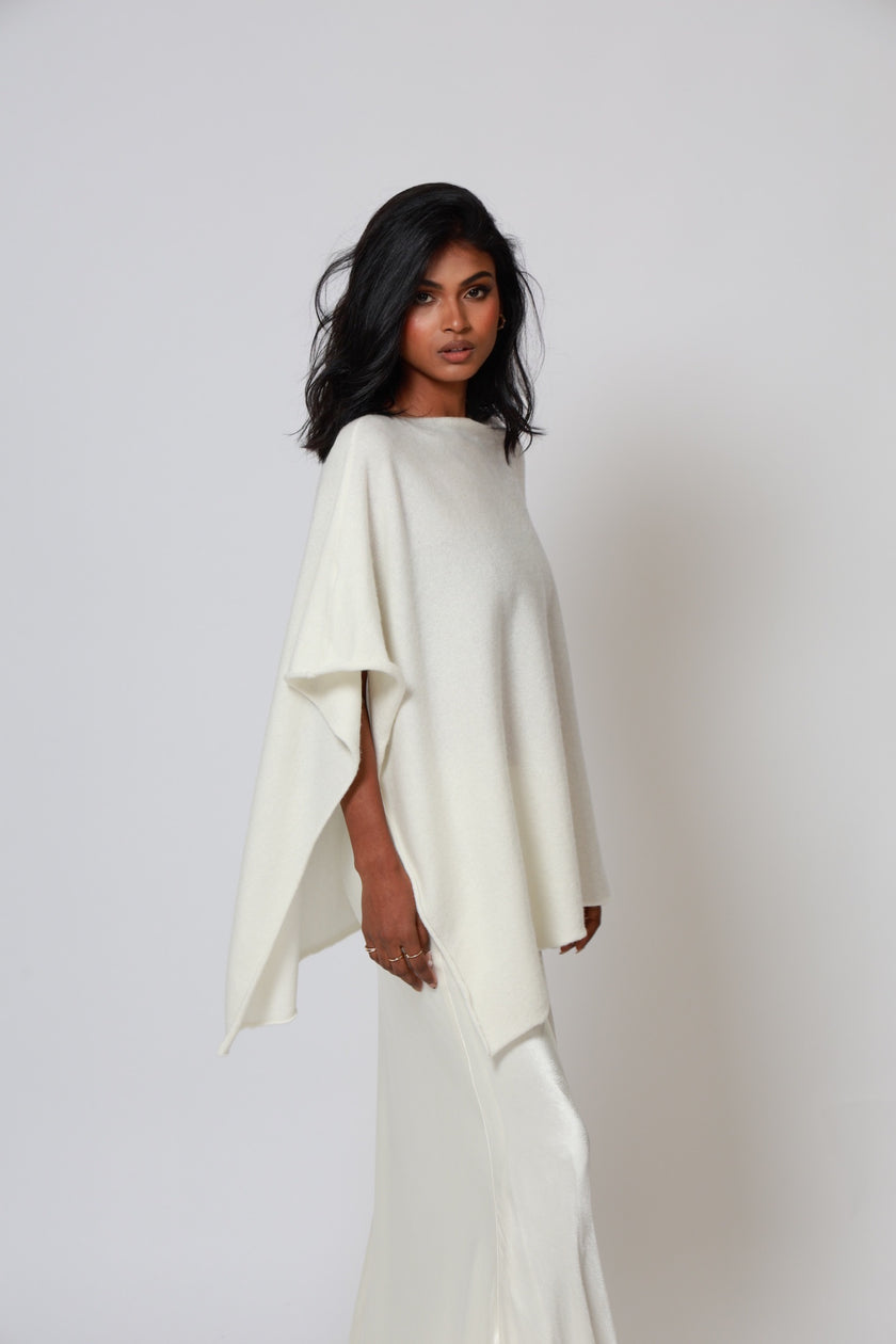 Iylah Wool Poncho Ivory