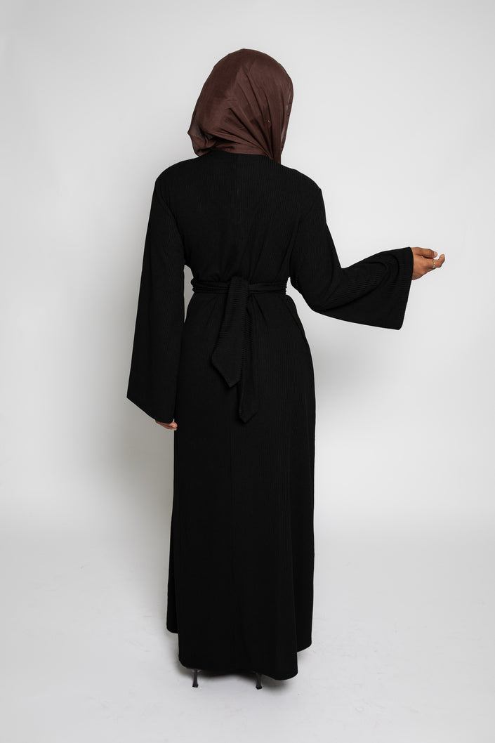 Ziya Knit Tie-up Dress Black