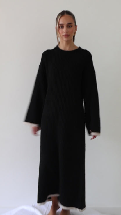 YASMIN KNIT DRESS - MIDNIGHT