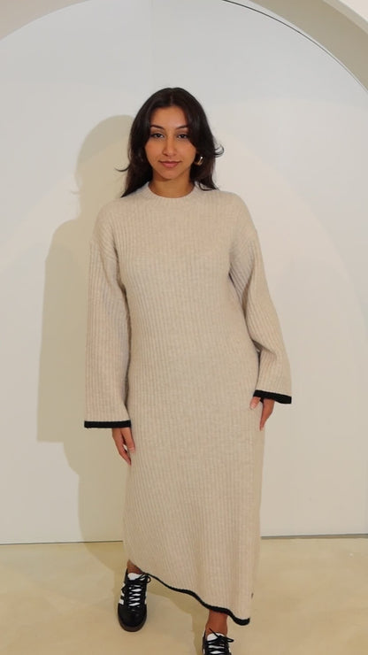 ARIA KNITTED DRESS - OAT